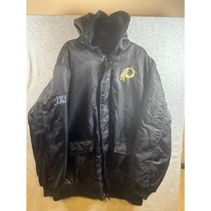 NFL Pro Line Washington Redskins Hooded Jacket Black Faux Fur Lined XXL Mens